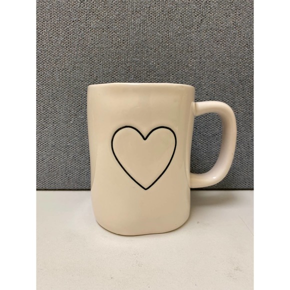 Rae Dunn Artisan Collection by Magenta Heart mug cream outside red inside heart - Picture 1 of 5